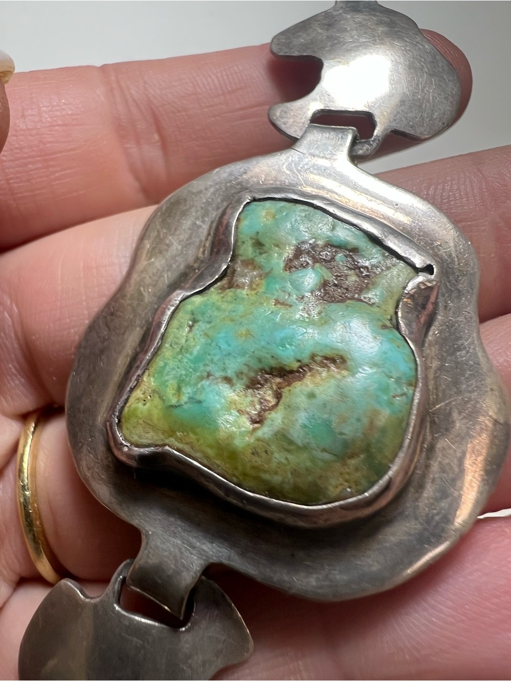 Sterling Silver Bracelet with Turquoise Stone - Picture 2 of 16